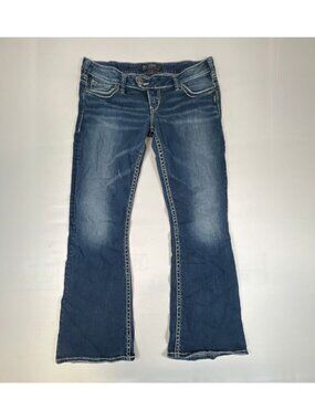 Silver Jeans Co Tuesday Bootcut Womens 32x28 Blue Denim Embellished Pockets Y2K